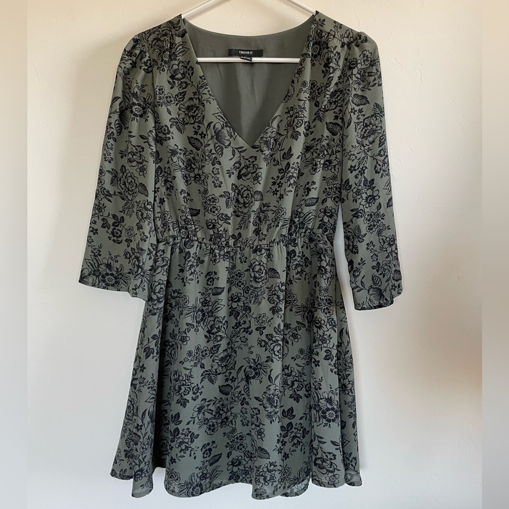 Forever 21 Olive & Black Dress